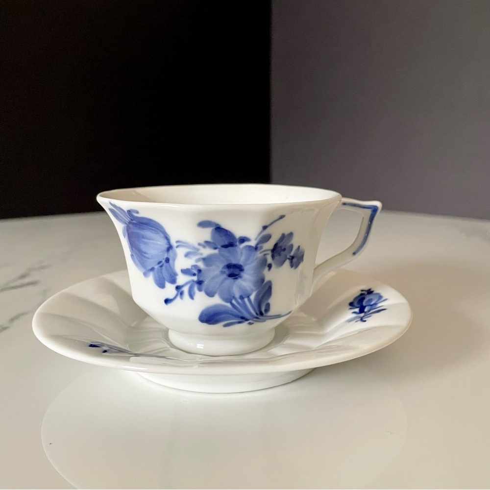 Blue Flower Cup & Saucer by Royal Copenhagen